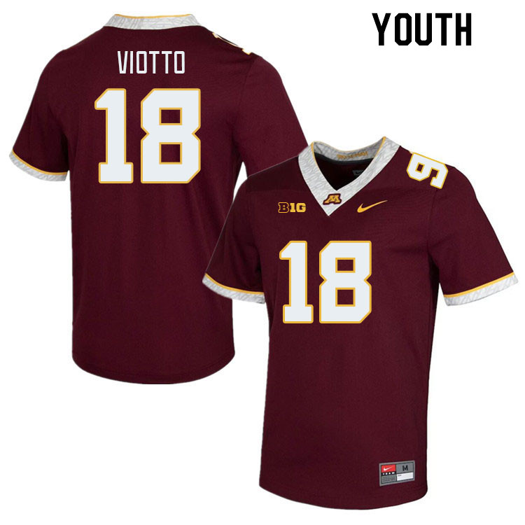 Youth #18 Drew Viotto Minnesota Golden Gophers College Football Jerseys Stitched-Maroon - Click Image to Close